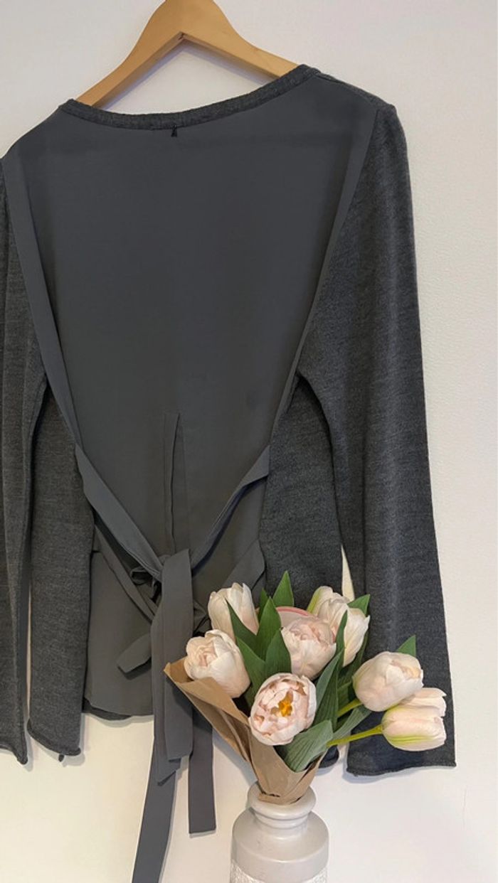 Pull gris bi-matière 🤍🤍 - photo numéro 8