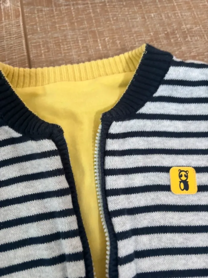 Gilet réversible rayé marine obaibi - photo numéro 3