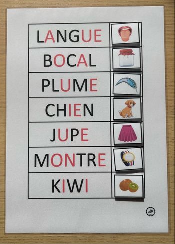 Fiche Montessori : Fiche lecture 