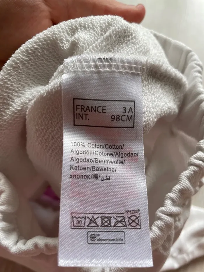 Pull à capuche violet blanc 3 ans - photo numéro 5