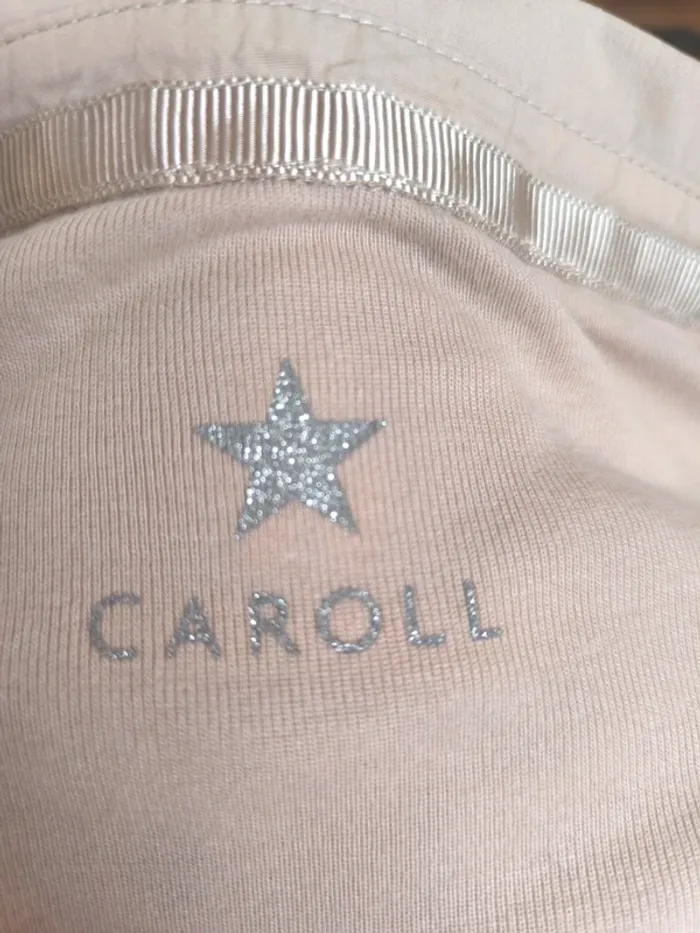 Joli haut beige clair avec broderies et perles - photo numéro 7