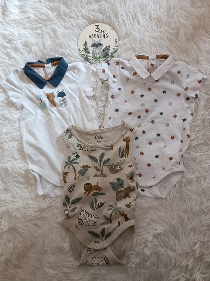 Lot de 3 bodys 3 mois