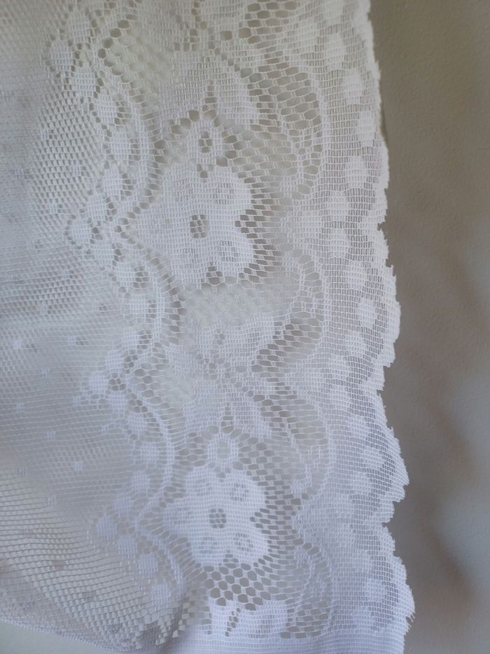 Paire de rideaux voilage blanc vintage - photo numéro 5