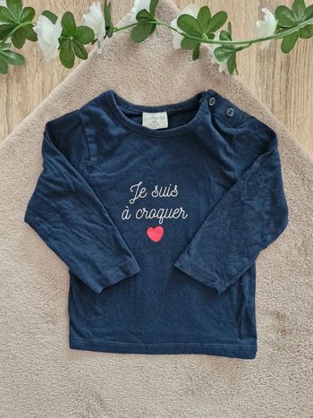 T-shirt manches longues bébé fille 9 mois