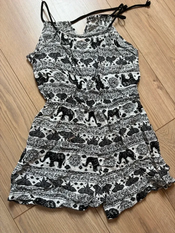combishort à motif éléphant noir et blanc taille Xs - photo numéro 3