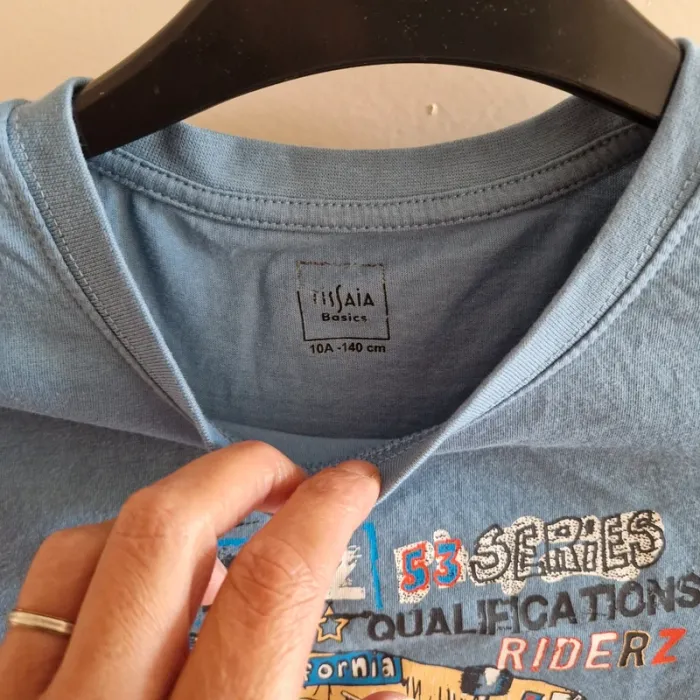 10 ans tee-shirt bleu clair - photo numéro 3