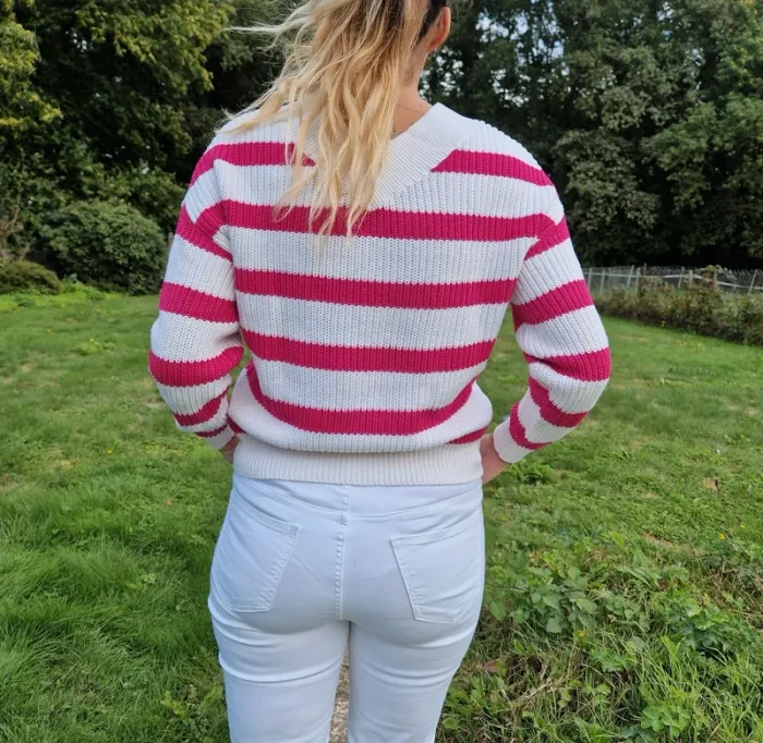 🌸 Jolie Pull rayé - Amisu - Taille 38 (M) 🌸 - photo numéro 5
