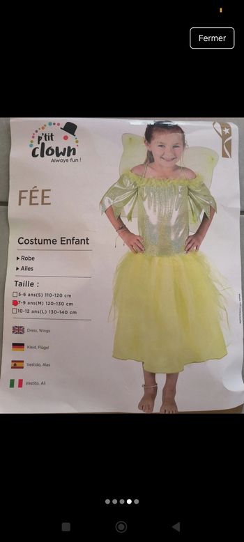 Déguisement fille 7/9 ans