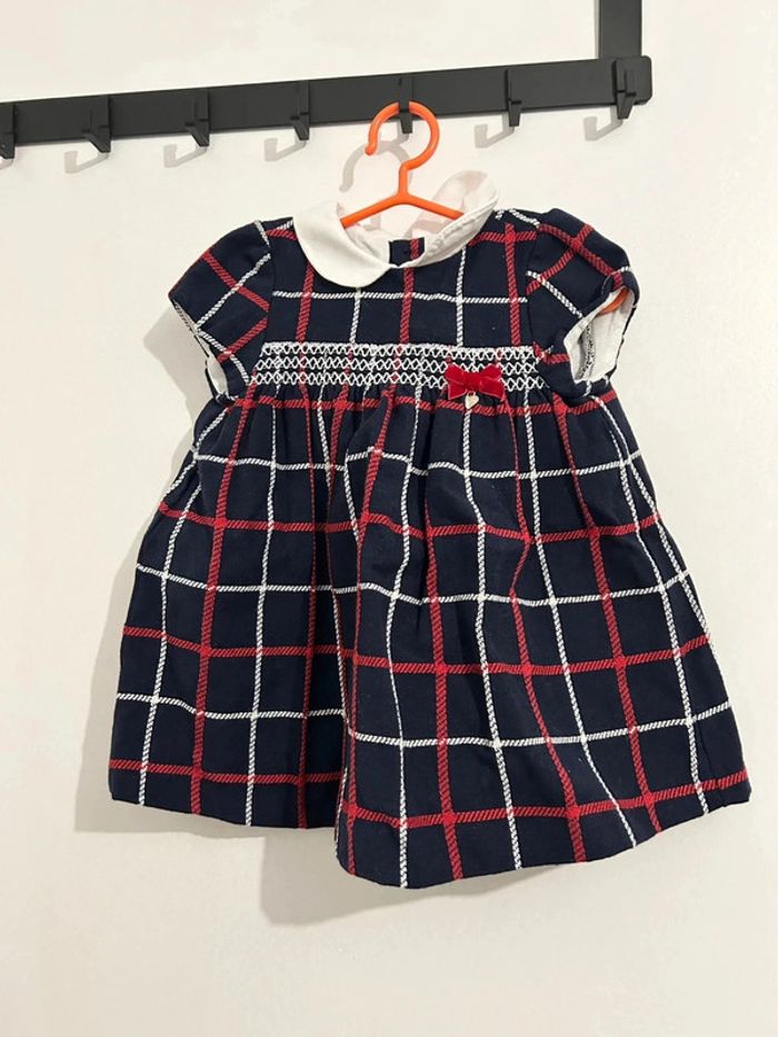 Robe carreaux bleu-marine rouge et blanc mayoral taille 6-9 m - photo numéro 2