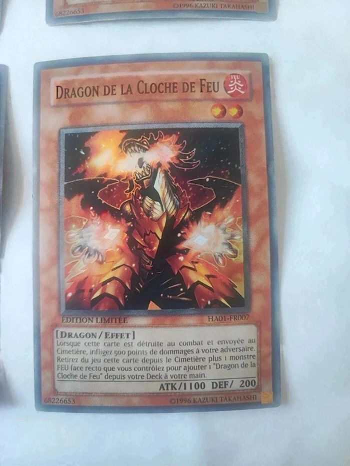 4 cartes Yu-Gi-Oh!  Dragon de la cloche de feu édition limitée ha01-fr007 - photo numéro 4