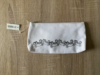 Trousse blanche avec chats  20x10 cm