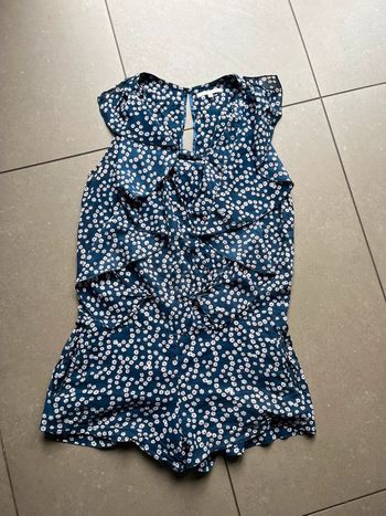Combishort bleu à fleurs Maje S