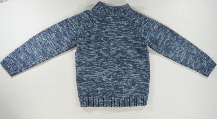 Gilet cardigan tricot bleu beige chiné Gémo 5 ans 110 cm garçon - photo numéro 3