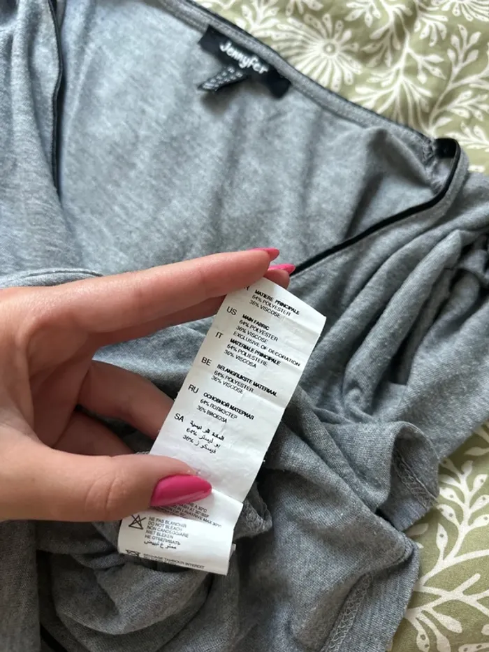 T-shirt à manches longues gris Jennyfer - taille XS - photo numéro 4
