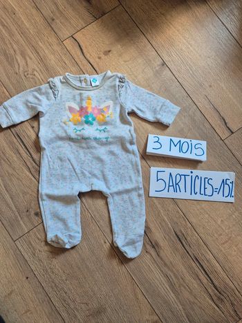 🦄 Pyjama licorne tex 3 mois
