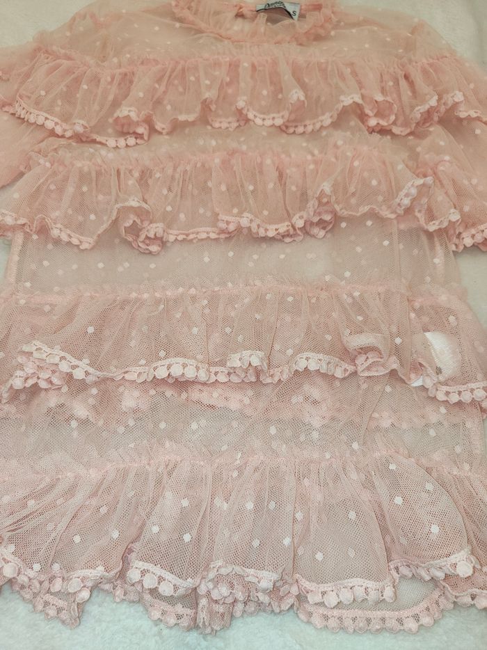 Blouse rose a froufrou femme - photo numéro 4