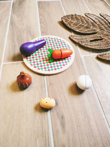 🥕Dinette lot de légumes à scratch et plateau en bois