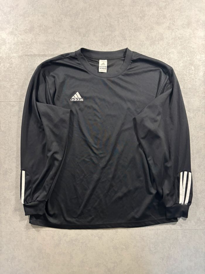 T-Shirt Manche longue Y2k / Vintage Adidas Noir et Blanc Taille XL