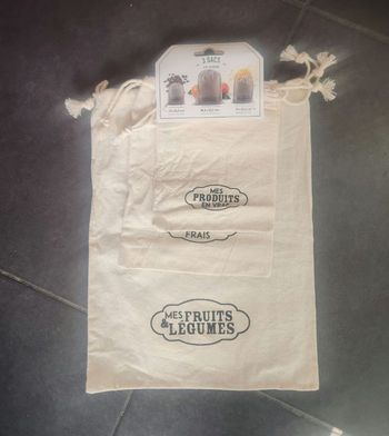 Lot de 3 sacs en coton pour le vrac