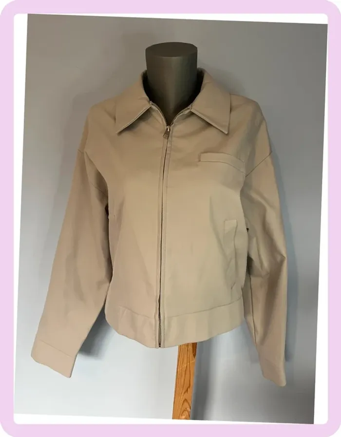 Veste Zara bleu gris clair – taille M – élégante & parfaite mi-saison