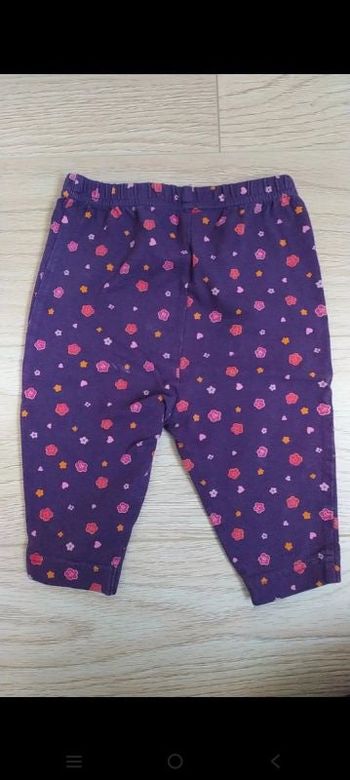 Pantalon violet 6 mois fleurs