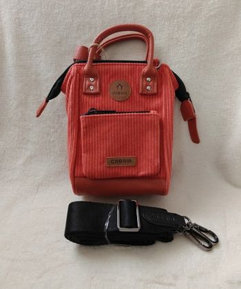 Nano bag Cabaïa velours côtelé rouge Orangé