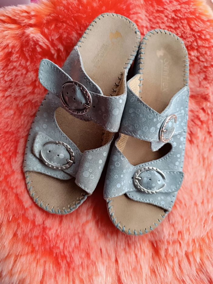 Mules en Cuir Nubuck P. 37 Saniflex