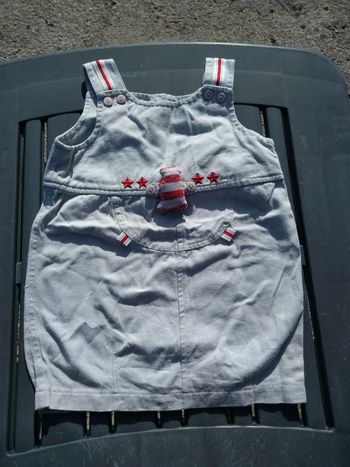 Petite robe en toile gris clair fille 12 mois