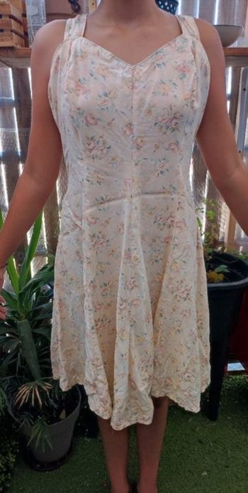 Robe fleurie crème vintage