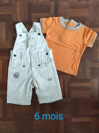 Ensemble salopette et t-shirt 6 mois
