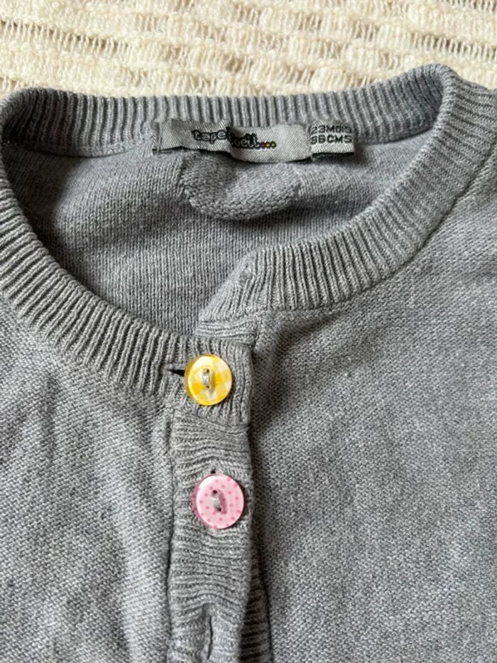 Cardigan fille gris 23 mois - photo numéro 2