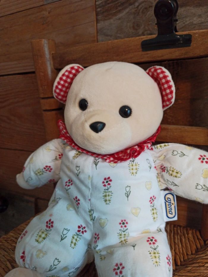 Peluche ours Ajena fleurs tbe - photo numéro 4