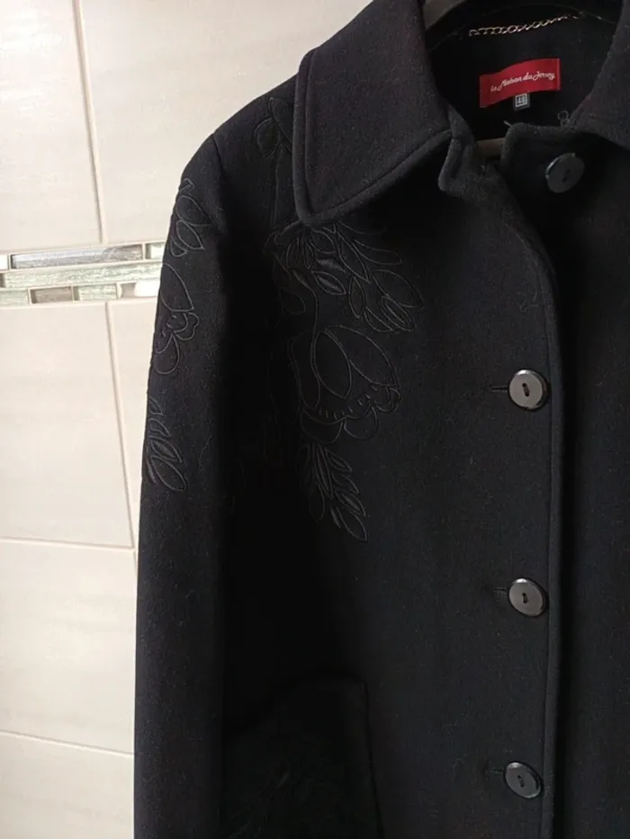 Manteau La Maison du Jersey, noir, laine/cachemire t.44 - photo numéro 2
