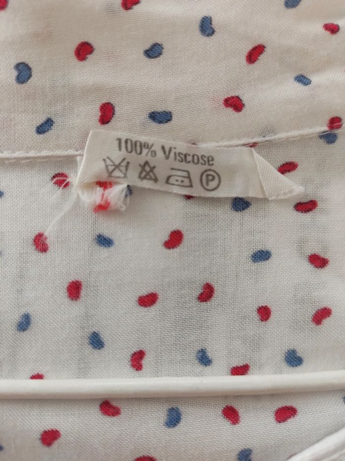 Robe vintage imprimée petit coeur rouge et bleu, taille 36/38 - photo numéro 10