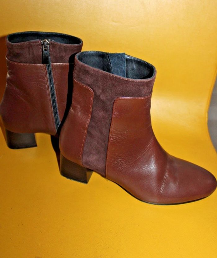boots bottines en cuir + daim marque carel pointure 36.5 - photo numéro 4