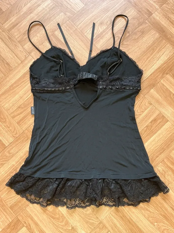 Top à bretelles en dentelle noir Anti-Flirt - photo numéro 2