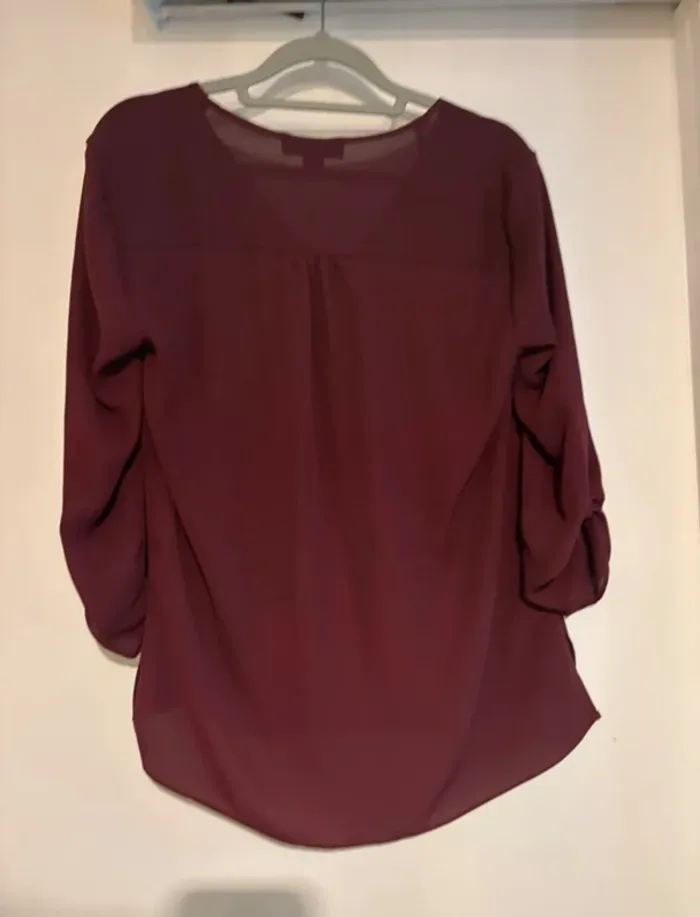 Blouse bordeaux fluide Primark taille 36 - photo numéro 8