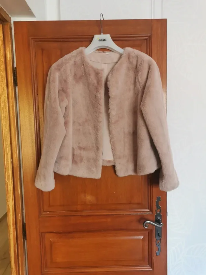 Veste fausse fourrure rose taille M H&M