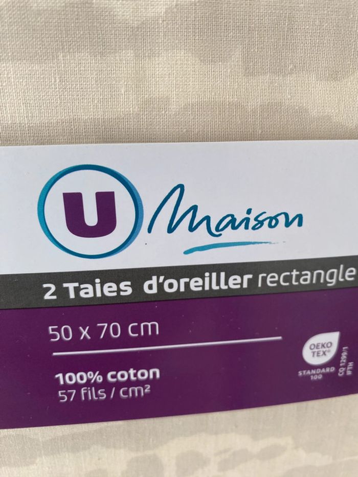 Lot de deux taies d’oreiller 100 % coton - photo numéro 2