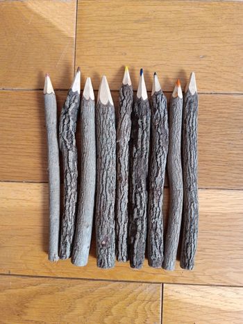 10 crayons en bois géant de toutes les couleurs