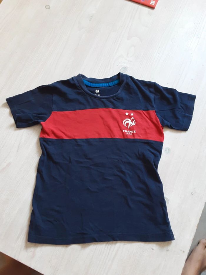 T-shirt tricot équipé de France FFF foot coton T. 8 ans