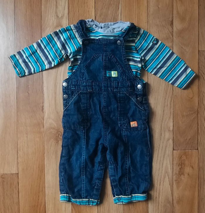 Ensemble salopette et t shirt manches longues 12 mois