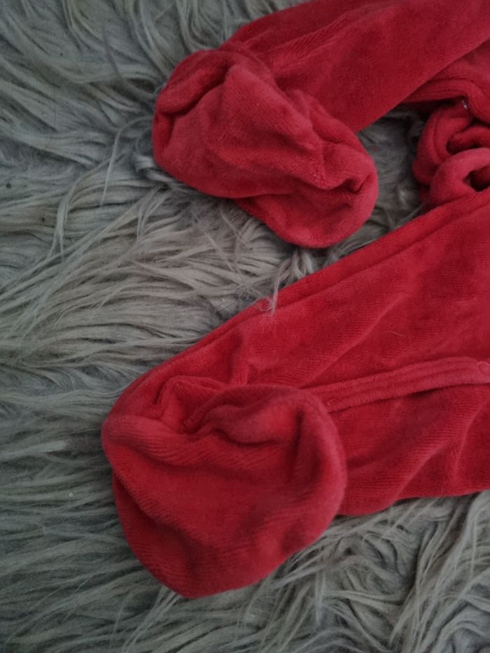 Grenouillère rouge avec tête de chat 9mois - photo numéro 3