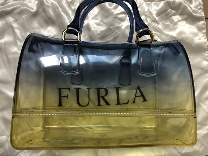Sac Candy bag bicolore jaune et bleu Furla - photo numéro 2