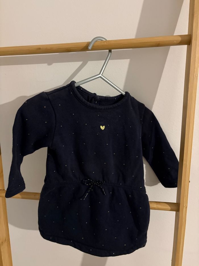 Robe Kiabi 9M Marine Doré Cœur Coton Bio