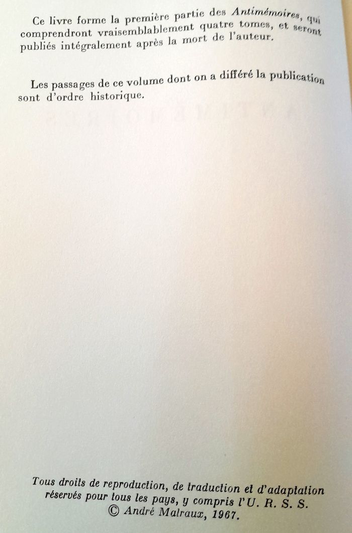 andré malraux - antimémoires - photo numéro 6
