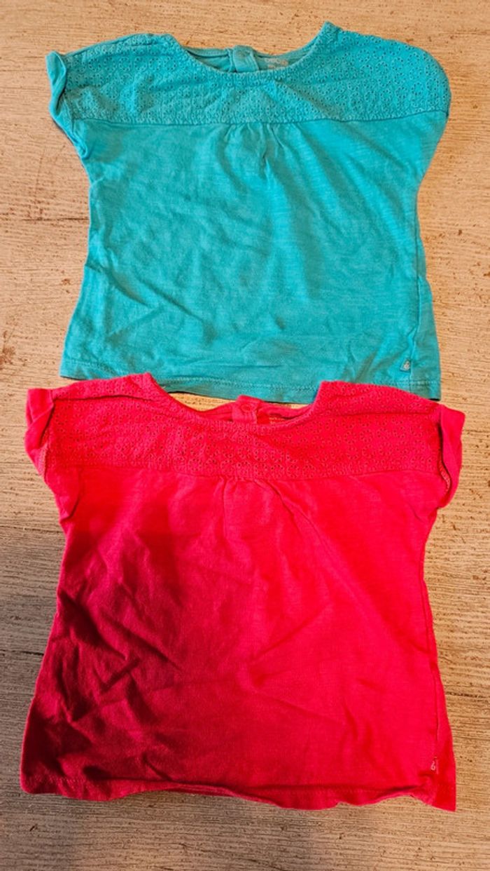Lot de 2 t shirt à manches courtes, Obaïbi, 18 mois, nickel - photo numéro 2