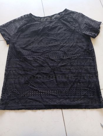 Tee shirt dentelle noire Pimkie taille L