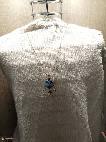 Collier émaillé a deux couleurs rouge et bleu