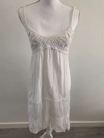 Robe blanche en crochet Vintage T38
